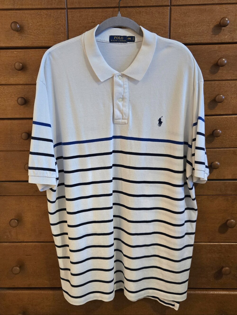 Polo by Ralph Lauren White & Navy Striped Polo Shirt